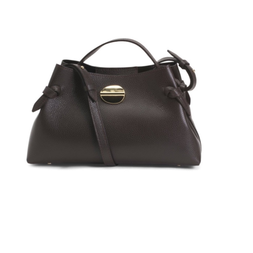 Isadora Genuine Leather Brown Moca Handbag Crossbody Italy
